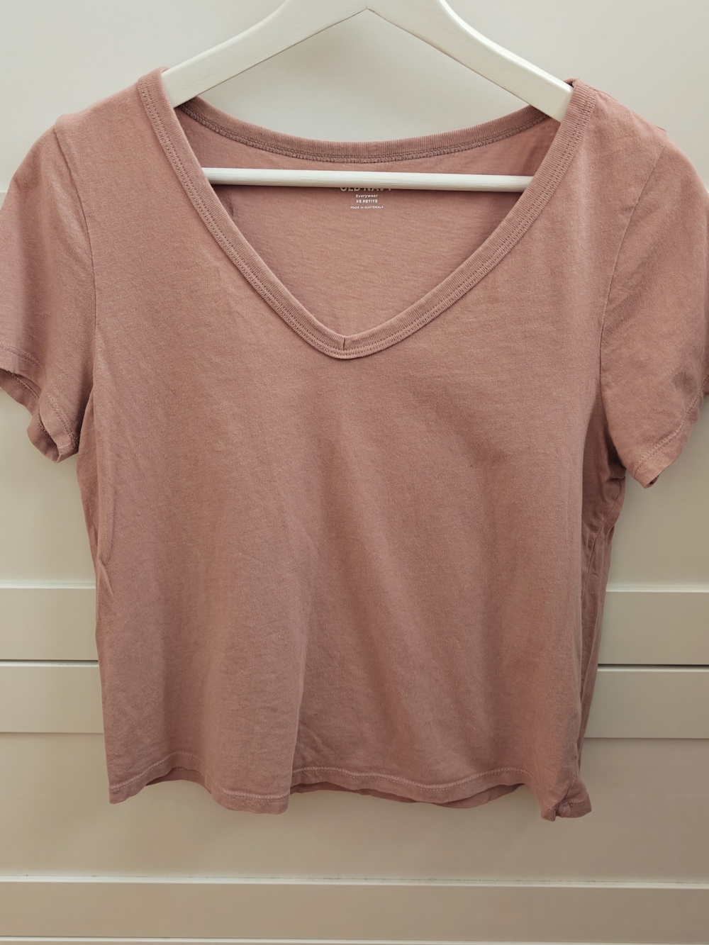 Old Navy Mauve Pink 100% Cotton V-Neck Short Sleeve Tee Size XSP